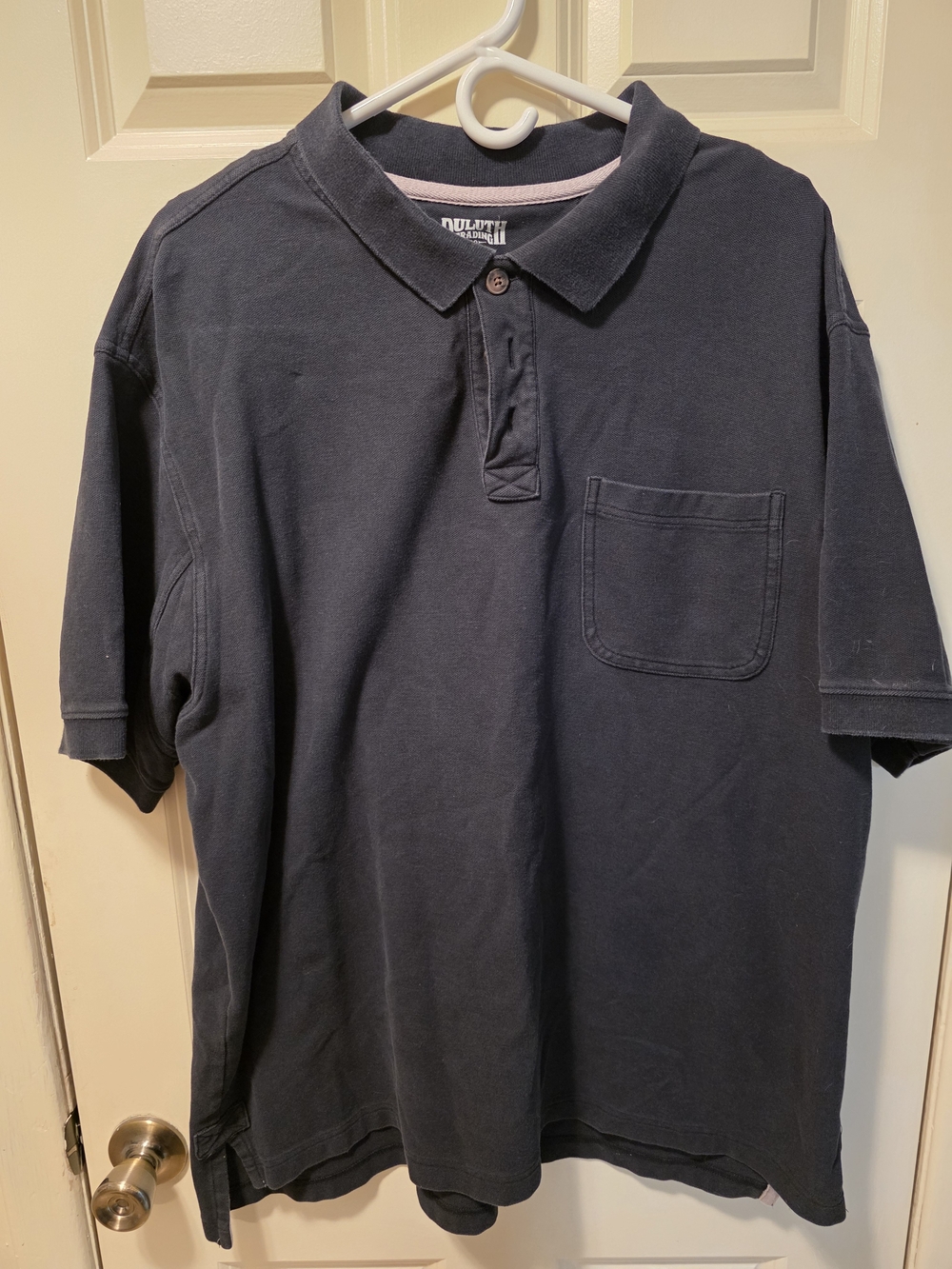 Duluth Trading Co Navy Short-Sleeve Polo with Chest Pocket